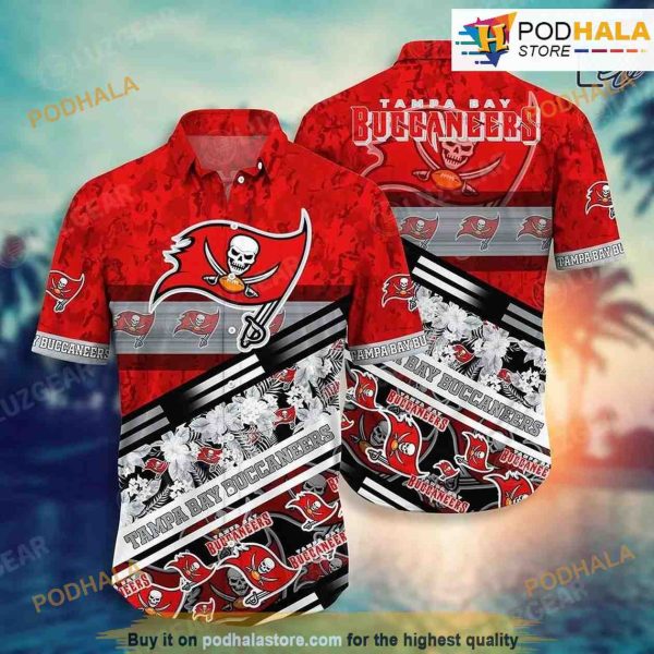 Tampa Bay Buccaneers NFL Hawaiian Shirt, Tropical Patterns 3D Printed Beach Shirt Summer Gifts