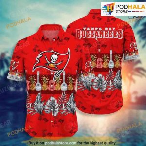 Tampa Bay Buccaneers NFL Hawaiian Shirt, Tropical Patterns Trends Summer Gift For Fan NFL