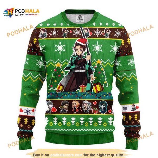 Tanjiro Kamado Demon Slayer Anime Ugly Christmas Wool Sweater