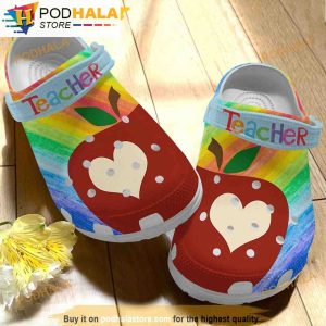 Teacher Apple Tie Dye 3D Funny Crocs Crocband