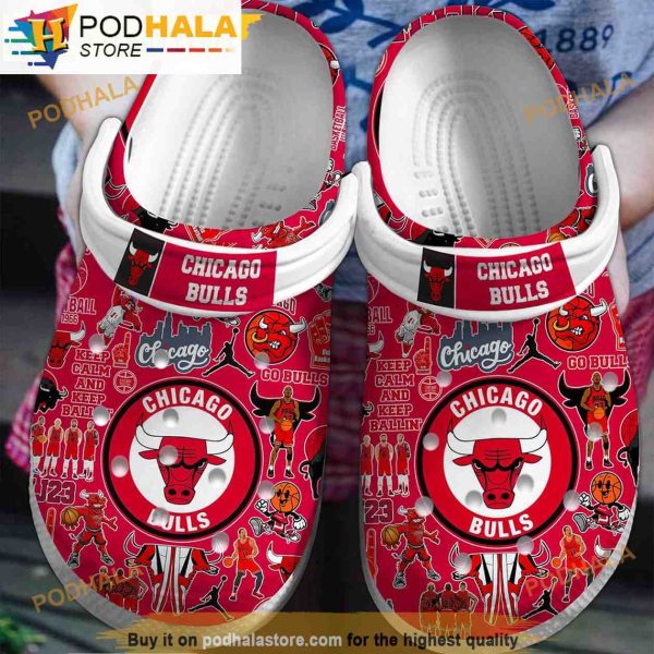 Team Chicago Bulls NBA Red 3D Funny Crocs Clog Shoes