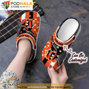 Team Personalized Cincinnati Bengals 3D Funny Crocs Clogs