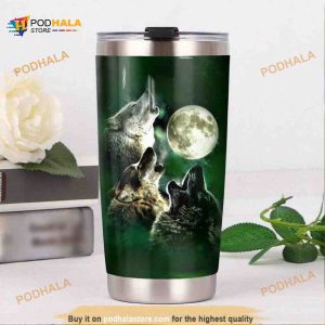 Team Wolf Howl Moon Gift Travel Coffee Tumbler