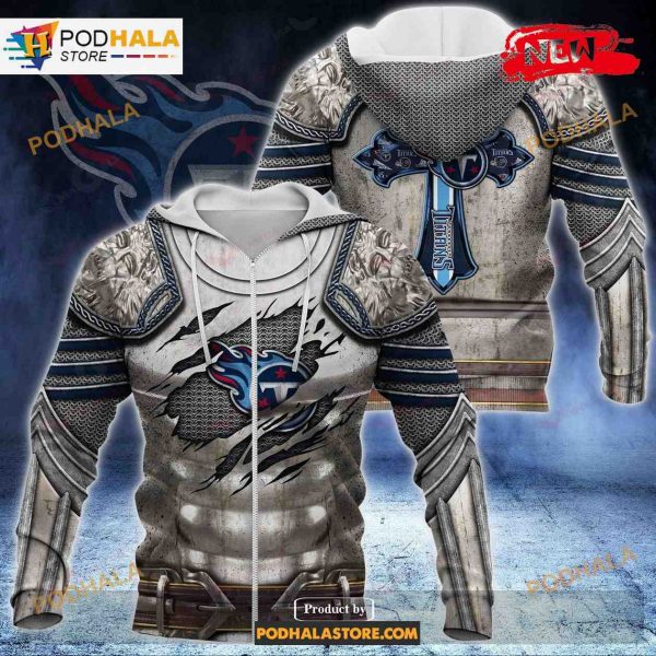 Tennessee Titans Knight Templar Armor NFL Hoodie 3D