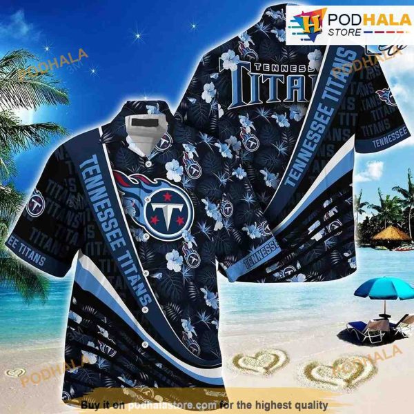 Tennessee Titans NFL Football With Tropical Flower Pattern Hawaiian Shirt For Fans
