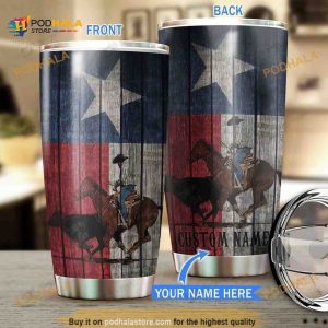 Texas – Calf Roping America Custom Name Coffee Tumbler