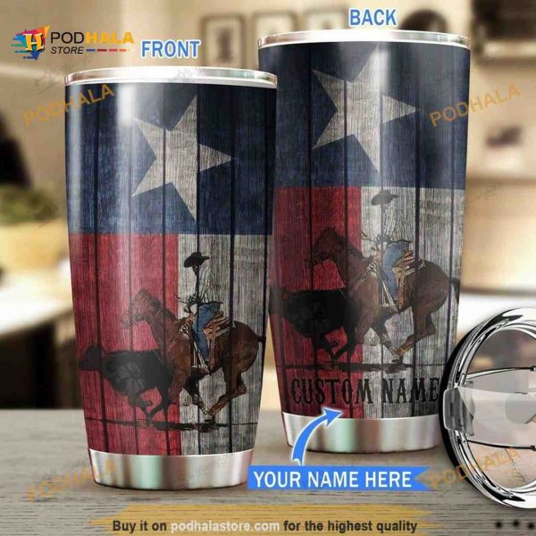 Texas – Calf Roping America Custom Name Coffee Tumbler