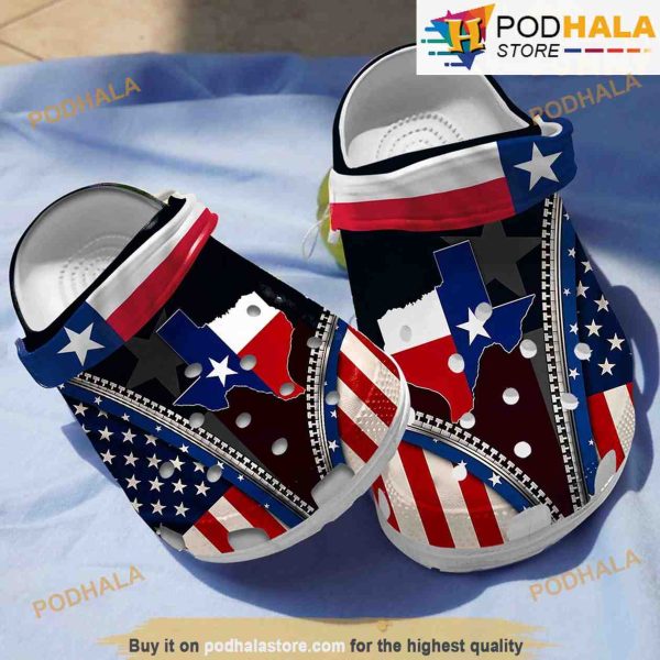 Texas Flag 3D Funny Crocs