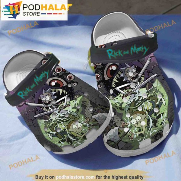 The Dark Rick And Morty 3D Funny Crocs Slippers