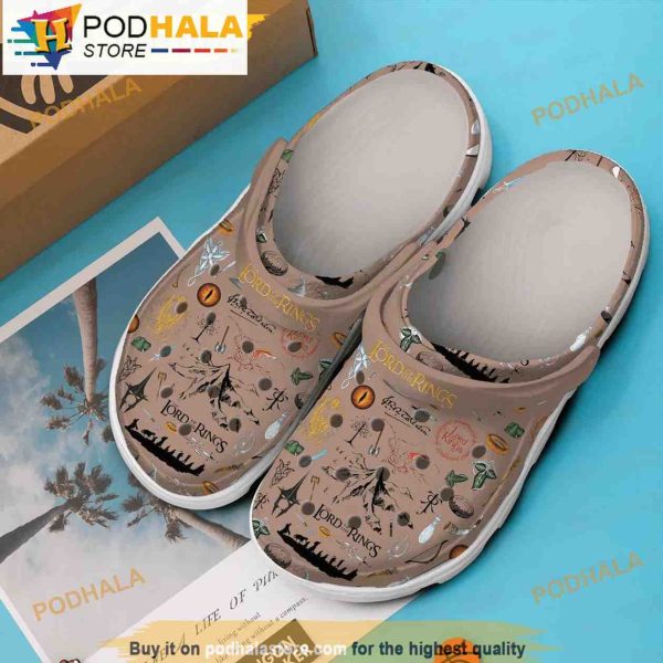 The Lord Of The Rings Movie Brown 3D Funny Crocs Clogs