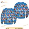 The Peanuts Pattern Xmas Blue 2023 Christmas Disney Ugly Christmas All Over Printed Sweater