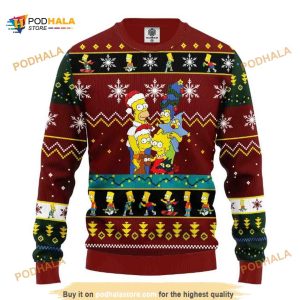 The Simpson Family Ugly Xmas Wool Sweater, Xmas Gifts