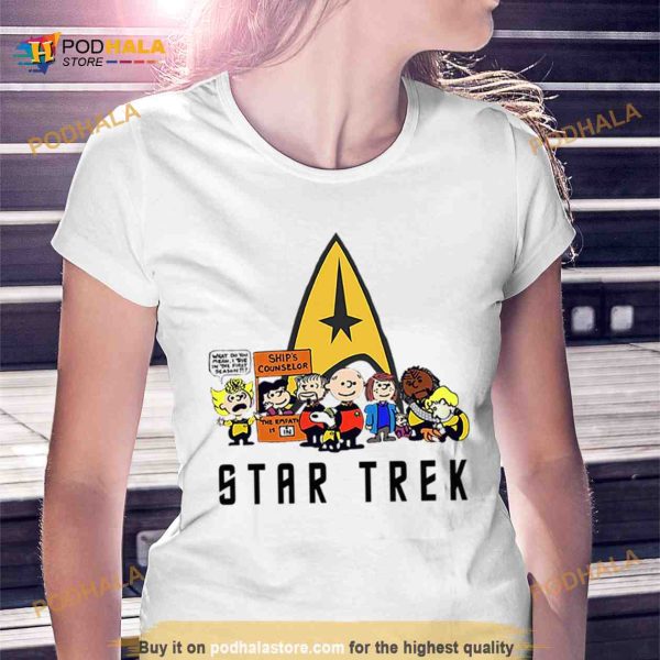 The peanuts snoopy charlie with friends star Trek Shirt