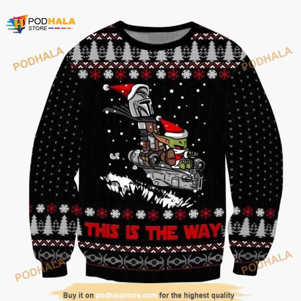 This Is The Way Baby Yoda Christmas Star Wars Ugly Xmas Wool Sweater