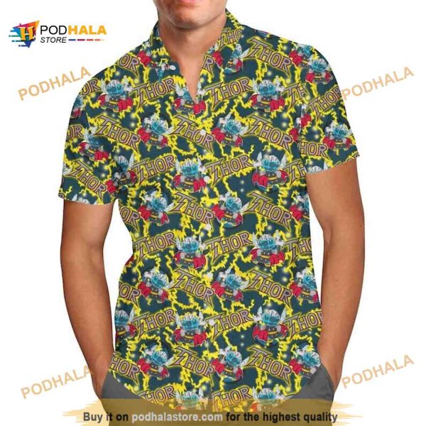 Thor Superhero Stitch Funny Hawaiian Shirt All Over Print