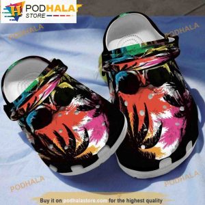 Tie Dye Colors Skull 3D Funny Crocs Clog Shoes