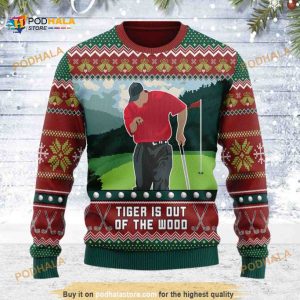 Tiger Is Out Of The Wood Ugly Sweater, Tiger Wood 3D Sweater, Xmas Gifts