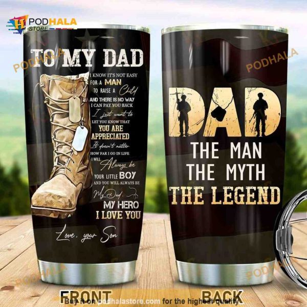To My Dad From Son – Veteran Stainless Steel Coffee Tumbler