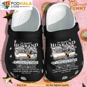 To My Husband Valentine Wolf 3D Funny Crocs