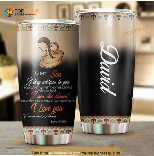To My Son Native American Gift Travel Coffee Tumbler