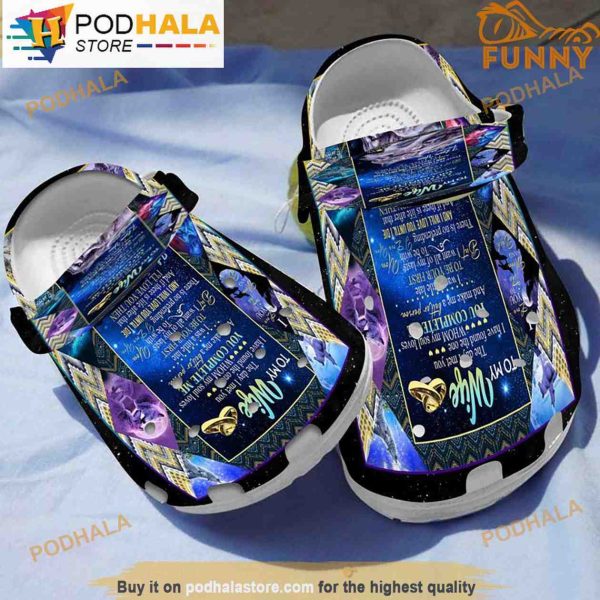 To My Wife Wolf Couple 3D Funny Crocs