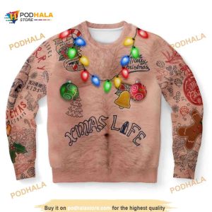 Topless Xmas Life Ugly Christmas Wool Sweater, Xmas Gifts