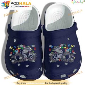 Tractor Autism Puzzle Pieces 3D Funny Crocs