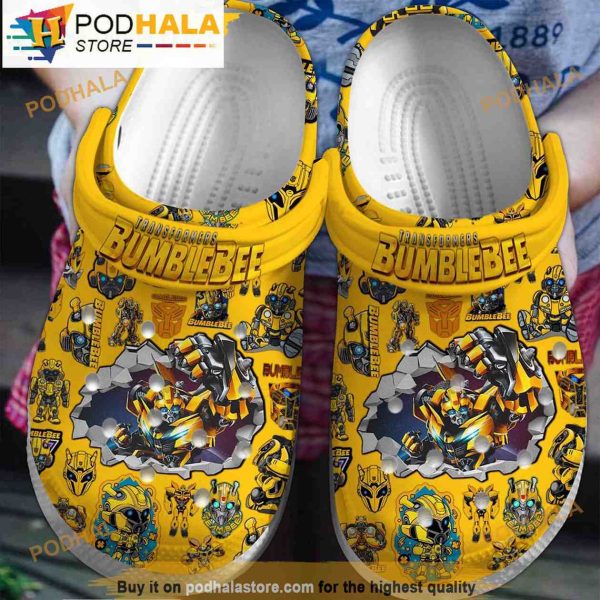 Transformers Bumblebee Movie Yellow 3D Funny Crocs Slippers