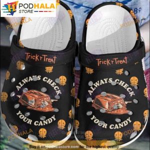 Trick ‘r Treat Always Check Your Candy Black 3D Funny Crocs Clog Shoes