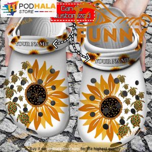 Turtle Sunflower 3D Funny Crocs Classic Clog