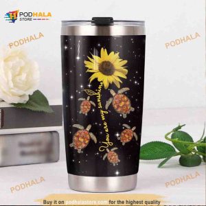Turtle Sunflower You Are My Sunshine 6 Coffee Tumbler