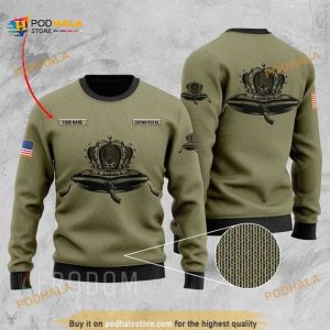 U.S Flag Crown Royal Personalized Xmas Ugly Christmas Sweater, Xmas Gifts
