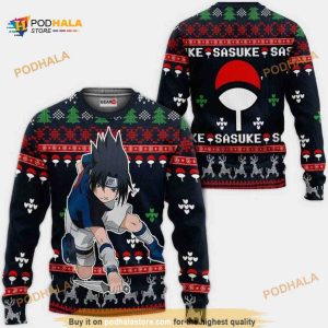 Uchiha Sasuke Christmas Funny Sweater Naruto Anime Xmas Ugly Christmas Funny Sweater