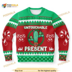 Untouchable Present Ugly Christmas Wool Sweater, Xmas Gifts