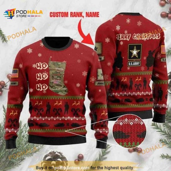 Us Army Merry Christmas Personalized Xmas Ugly Christmas Sweater, Xmas Gifts