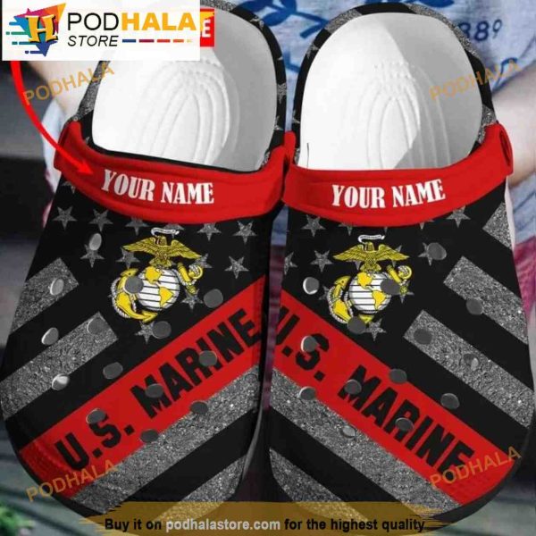 Us Marine 3D Funny Crocs Clog Shoes