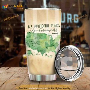 Us National Parks Map Stainless Steel Cup Coffee Tumbler