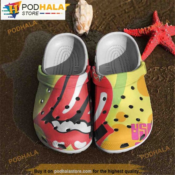 Usa Art The Rolling Stones 3D Funny Crocs