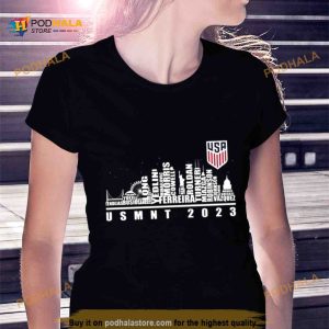 Usmnt 2023 Soccer Team Players Name City Skyline Shirt