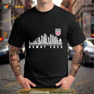 Usmnt 2023 Soccer Team Players Name City Skyline Shirt 2