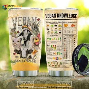 Vegan For The Animals Coffee Tumbler 3D All Over Print