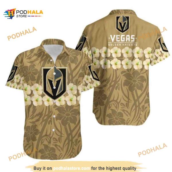 Vegas Golden Knights NHL Hawaiian Shirt Flower Pattern Beach Gift For Dad