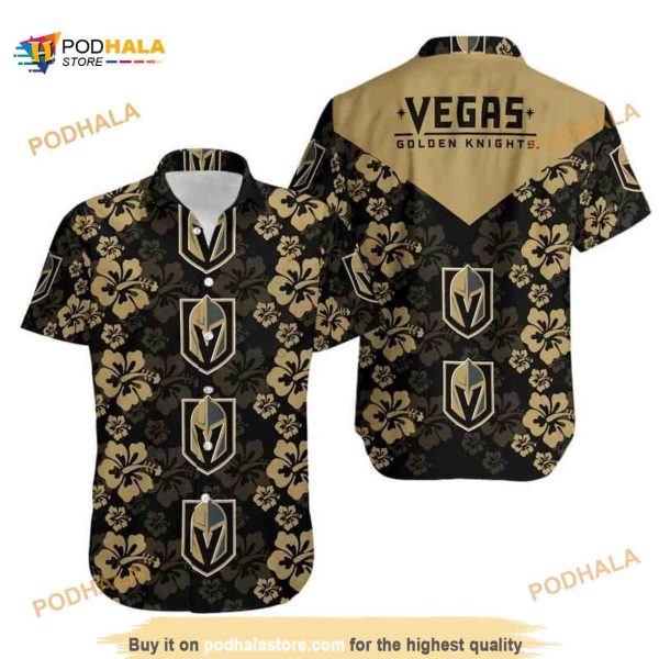 Vegas Golden Knights NHL Hawaiian Shirt Hibiscus Pattern Beach Gift For Dad