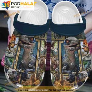 Velociraptor Jurassic Park 3D Funny Crocs Clog Shoes