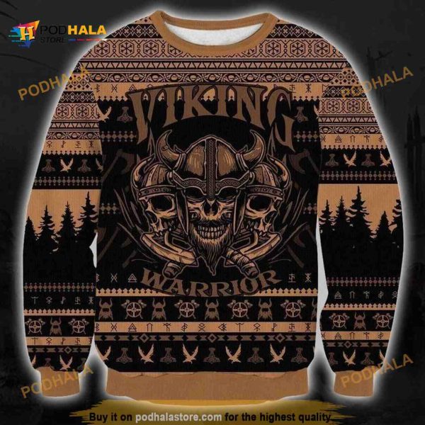 Viking Christmas Funny Ugly Sweater 3D All Over Print For Christmas