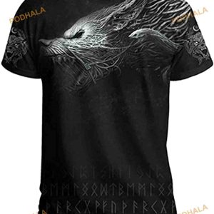Viking Fenrir All Over T'shirt 3D Print Design Viking Shirts Celtic Mythology