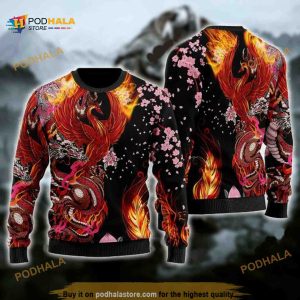 Viking Phoenix Xmas Wool Funny Ugly Sweater