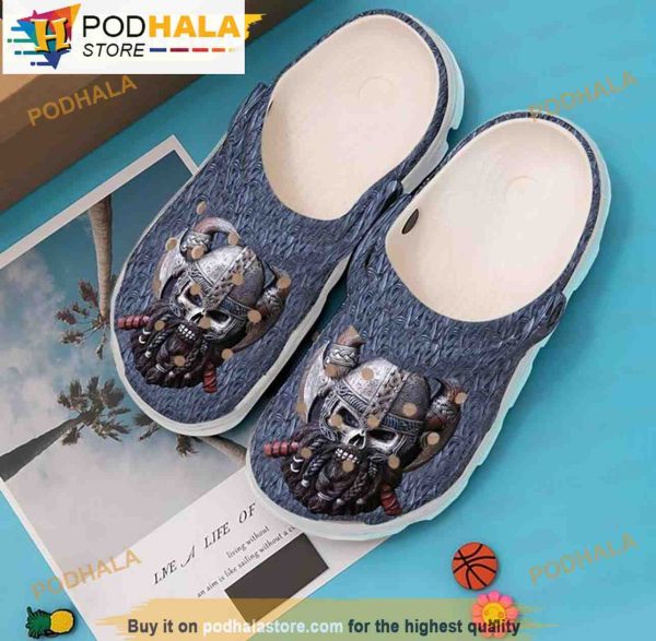 Viking Skull 3D Funny Crocs Clog Shoes