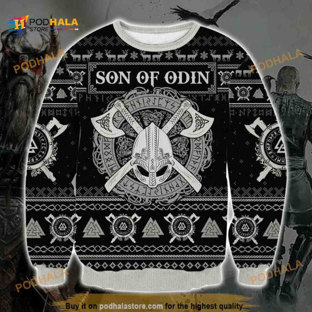 Viking Son Of Odin Christmas Funny Ugly Sweater 3D All Over Print Podhalastore