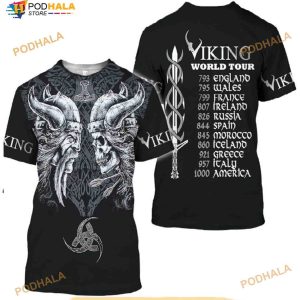 Viking World Tour Valhalla Celtic Ragnar Odin 3D Shirt
